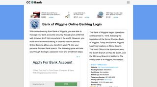 Bank of Wiggins Online Banking Login - CC Bank