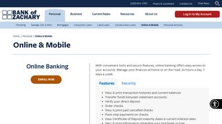 Online Banking - Bank of Zachary