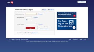 BankSA Internet Banking - Logon