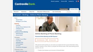 Telephone Banking Online Banking and Bill Payment | Centreville Bank