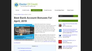 Best Bank Account Bonuses For February, 2019 - Doctor Of Credit