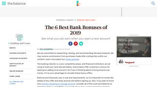 The 6 Best Bank Bonuses in 2019 - The Balance