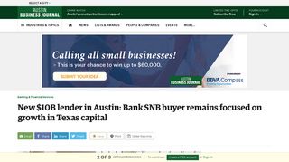 Simmons Bank, new owner of Bank SNB, is focused on Austin growth ...