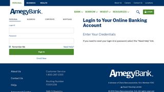 Login | Amegy Bank of Texas