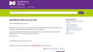 BankMobile Vibe Account info