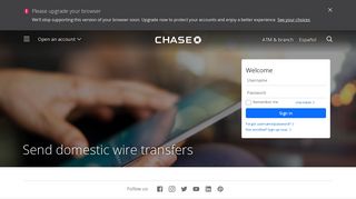 Domestic Wire Transfers Login | Digital | Chase.com