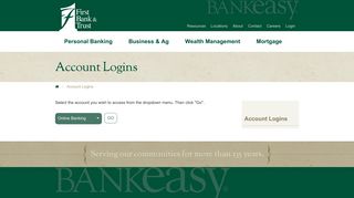 Account Logins | First Bank & Trust - BankEASY