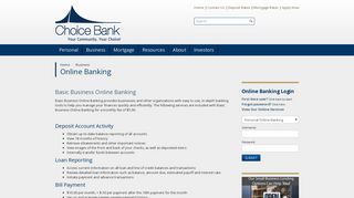 Choice Bank › Online Banking