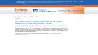 Bankersalmanac.com - Normally login automatically but now asked for ...