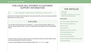 Evb Login, Bill Payment & Customer Support Information