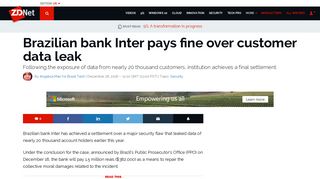 Brazilian bank Inter pays fine over customer data leak | ZDNet