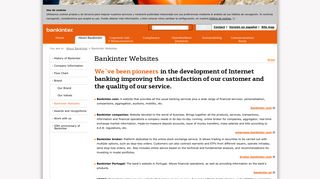Bankinter>About Bankinter>Bankinter Websites - Web Corporativa ...