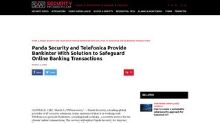 Panda Security and Telefonica Provide Bankinter ... - Security Info Watch