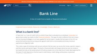 Bank Line - Secured or Unsecured Line of Credit from a Bank
