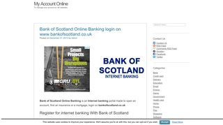 Bank of Scotland Online Banking login on www.bankofscotland.co.uk