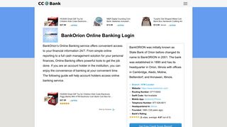 BankOrion Online Banking Login - CC Bank