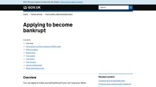 Applying to become bankrupt - GOV.UK