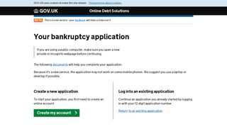 Your bankruptcy application