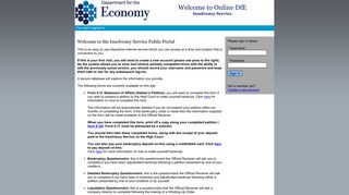 the Insolvency Service Public Portal - Department for the Economy