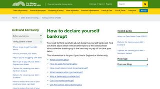 How to declare yourself bankrupt - Money Advice Service