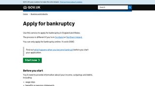 Apply for bankruptcy - GOV.UK