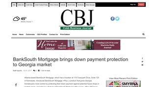 BankSouth Mortgage brings down payment protection to Georgia ...