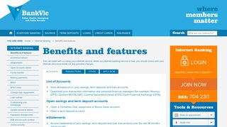 Benefits and features - BankVic