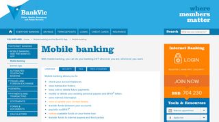 Mobile banking - BankVic