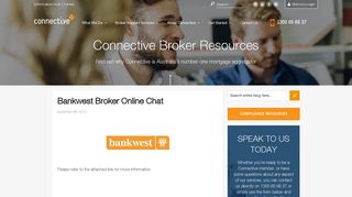 Bankwest Broker Online Chat - Blog - Connective