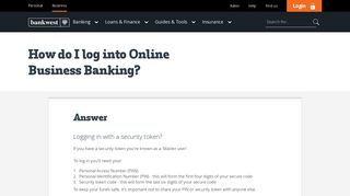 Logging In To Online Business Banking – Bankwest Help
