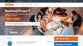 Can't set up PIN login on Android - Bankwest Forum - 5253
