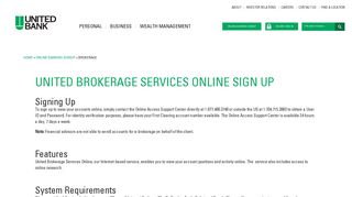 United Brokerage Services Online Sign Up | United Bank