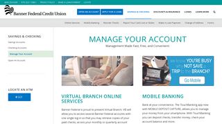Manage Your Account - Banner Federal Credit Union