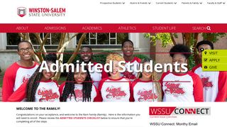 Admitted Students - Winston-Salem State University