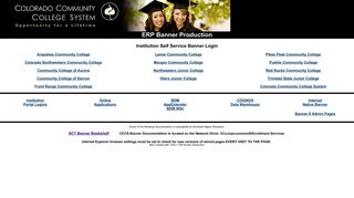 CCCS SCT Banner - Colorado Community College System
