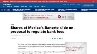 Shares of Mexico's Banorte slide on proposal to regulate bank fees