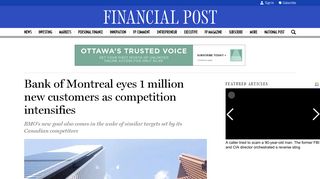 Bank of Montreal eyes 1 million new customers as competition ...