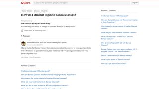 How to student login to bansal classes - Quora
