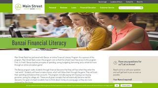 Banzai Financial Literacy - Main Street Bank