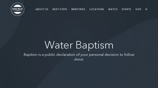 Water Baptism | River Valley Church