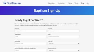 Baptism Sign-Up - First Denton