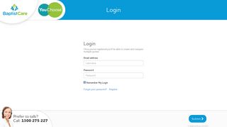 Login - YouChoose by BaptistCare - YouChoose from