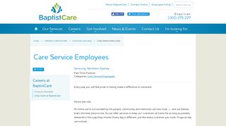 Care Service Employees - BaptistCare