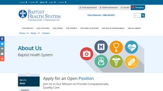 Careers and Job Openings at Baptist Health Care System