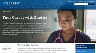 Career Opportunities at Baptist Memorial Health Care