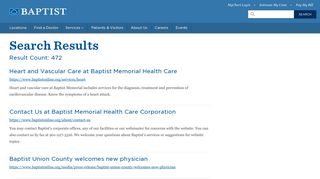 Search - Baptist Memorial Health Care