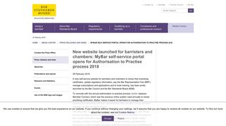 New website launched for barristers and chambers: MyBar self-service ...