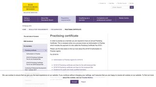 Practising certificate - Bar Standards Board