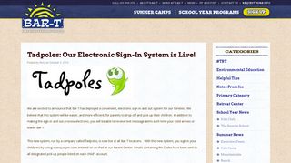 Tadpoles: Our Electronic Sign-In System is Live! | Bar-T Year Round ...