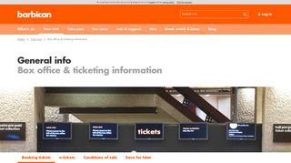 Box office & ticketing information | Barbican